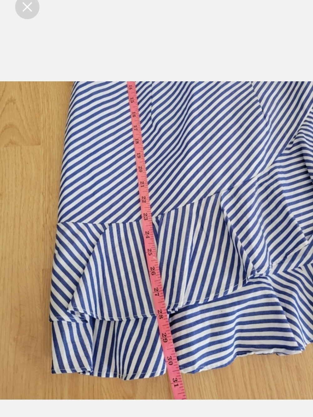 NWT! About US Boutique Nautical Striped Off-Shoulder Ruffle Dress - Blue & White - Picture 4 of 6